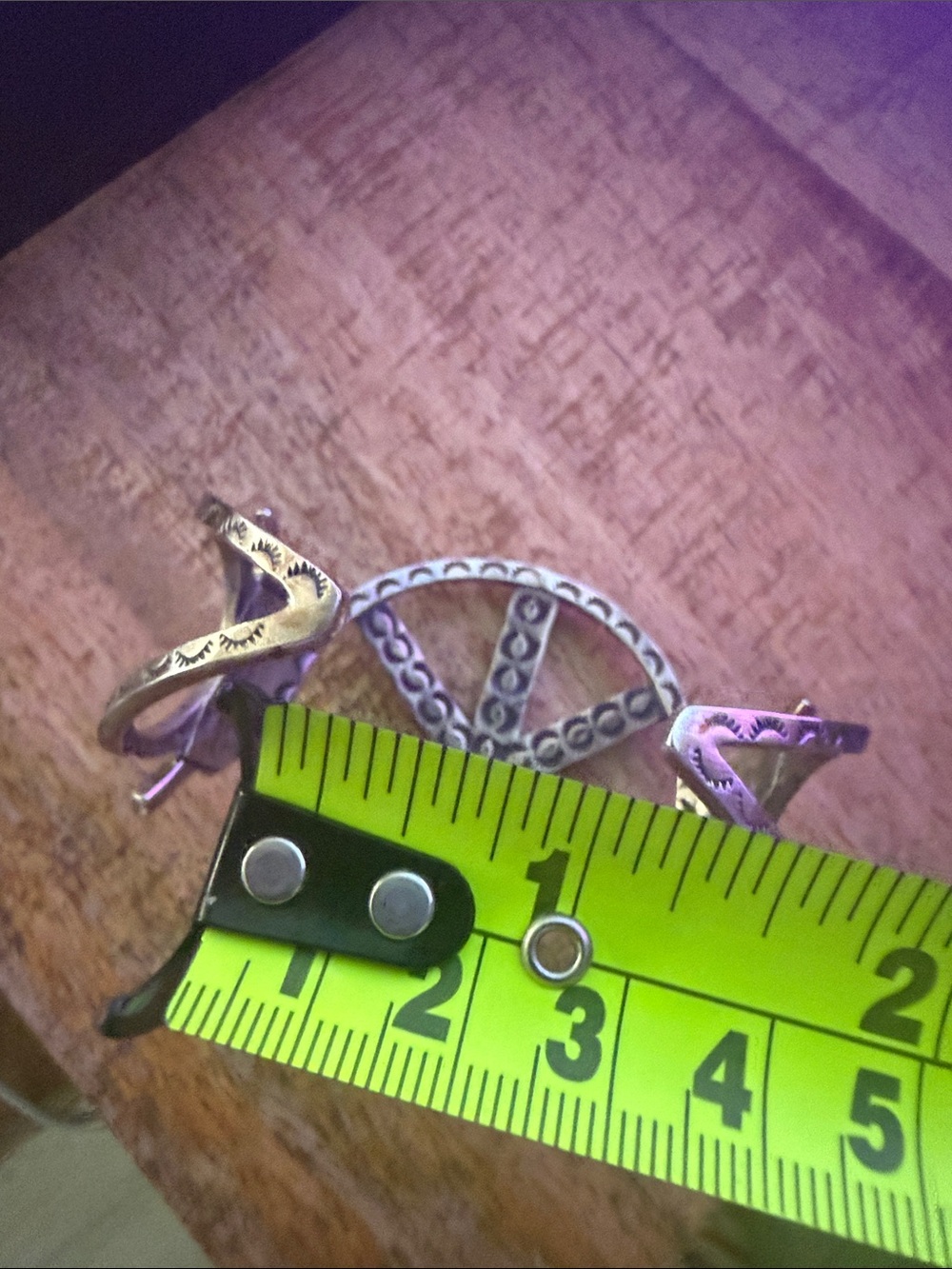 Turquoise Peace Sign Statement Cuff Bracelet - Picture 11 of 11
